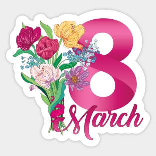 International women's day, 8th March Sticker